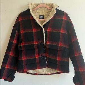 GAP Plaid Jacket with Sherpa Lining size XS